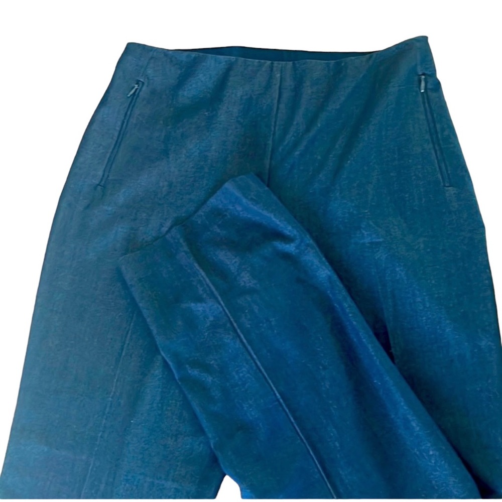 T TAHARI  Blue Jean Stretchy Side‎ Zip Dress Pants trousers - Size 10
